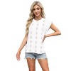 Coolmee Womens Short Sleeve Summer Tops Crewneck Textured Shirts Cap Sleeve Crop Tops Basic T Shirt Casual Work Blouses - 4 of 4