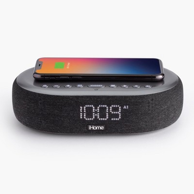 iHome Wireless Charging Station with Bluetooth Alarm Clock (iBTW41)