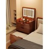 (48cm)(Walnut) 3 in 1 Vanity Desk with Plip Top Mirror,Small Make Up Vanity Set with Visible Glass Desktop - 4 of 4