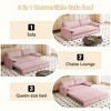 YONWAY 73" Queen Pull Out Sofa Bed with Side Storage, 3-in-1 Convertible Sleeper Sofa Velvet Loveseat Bed, for Living Room,Bedroom,Apartment,Office - 3 of 4