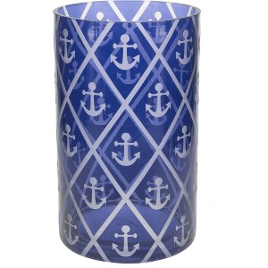 Pavilion Gift Company - Blue Anchor - Jar Candle Holder - Candle Holders - 1 of 4