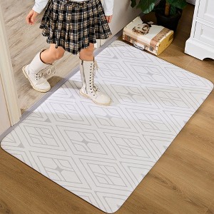 VECELO Front Door Mat Welcome Mat, Absorbent Muddy Kitchen Rugs, Non-Slip Rubber Backing Doormat - 1 of 4