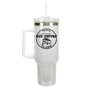 Elanze Designs World's Greatest Bus Driver Myth Legend 40 oz. Stainless Steel, Large Water Bottle Coffee Mug, Spill & Leak Resistant, Thermal Travel - 1 of 1