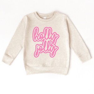 Holly Jolly Outline Puff - Toddler Graphic Sweatshirt - 1 of 4