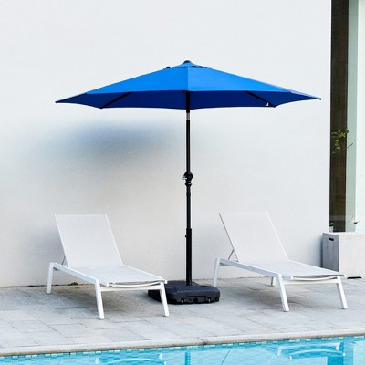 JIONJOY 9 ft. Aluminum Sunshade Shelter Market Patio Umbrella with Push Button Tilt and Crank