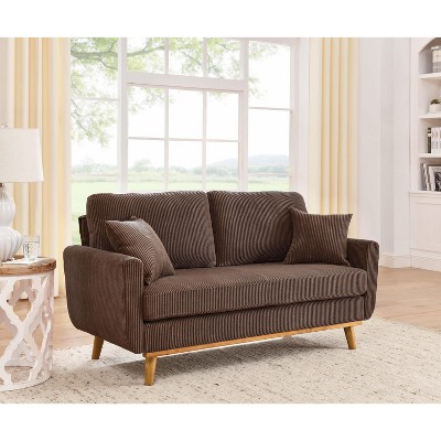 TiramisuBest Mid-Century Corduroy Sofa,Blue