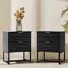 2 Tier Modern Nightstand, Wooden Bedside Table with Metal Leg, Night Stand Storage Cabinet - 4 of 4