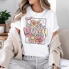 Floral Mama Coquette Bow Pastel T-Shirt, White and Natural Boho Tee With Spring Flower| OrnamentallyYou - 4 of 4