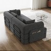 Modern Convertible Sofa Bed with Storage Pocket and 4 Pillows, 2 Seater Floor Sleeper for Living Room -3irtyhousy - 3 of 4