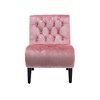 Velvet Armless Accent Chair with Button Tufted Upholstery - 4 of 4