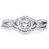 Pompeii3 3/4ct Diamond Infinity Engagement Wedding Ring Set White Gold - 2 of 4