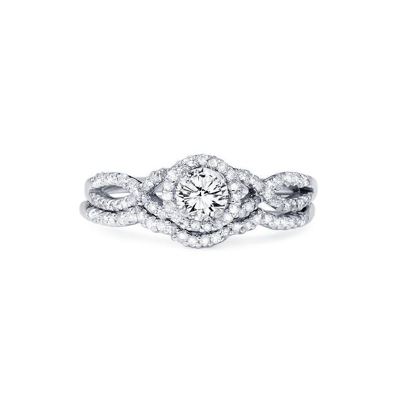 Pompeii3 3/4ct Diamond Infinity Engagement Wedding Ring Set White Gold, 2 of 6