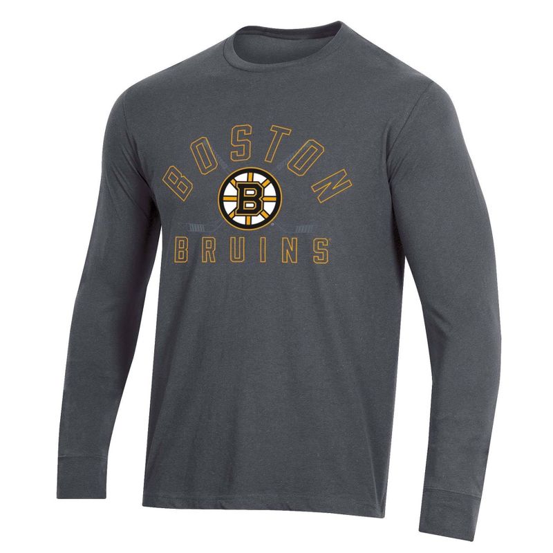 NHL Boston Bruins Men&#39;s Charcoal Long Sleeve T-Shirt, 1 of 4