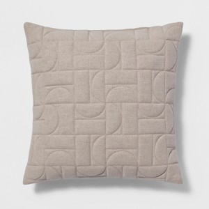 Quilted Geo Square Throw Pillow Neutral - Project 62