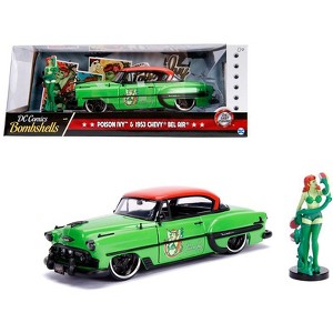 1953 Chevrolet Bel Air Green & Red Top w/ Poison Ivy Diecast Figure "DC Comics Bombshells" 1/24 Diecast Model by Jada - 1 of 3