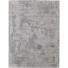 Gray and Silver Abstract Hand Woven Worn Faded Area Rug - 4 of 4