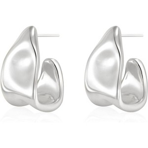 Chunky Gold Geometric Knot Earrings, 14K Gold/Silver Plated Statement Dangle Studs, Hypoallergenic Fashion Jewelry Gift - 1 of 4