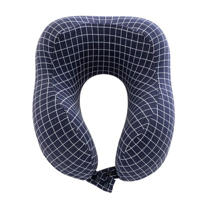 Navy Memory Foam Travel Neck Pillow with Washable Cover