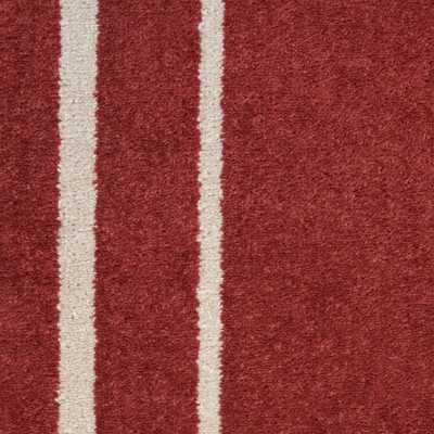 Brick & Ivory Dual Border 6' x 9' Easy-Care Synthetic Rug