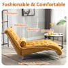 MOONMISS Velvet Chaise Lounge Indoor,Button-Tufted Upholstered Chaise Lounge Chair with Pillow for Bedroom Living Room Office - 3 of 4