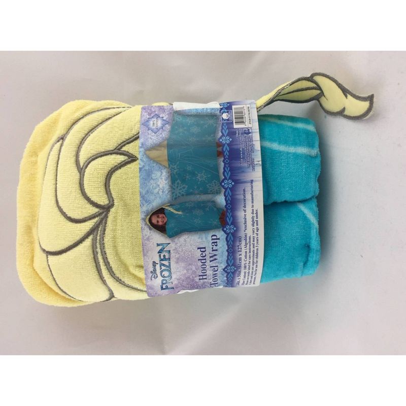 Frozen Elsa Kids&#39; Hooded Bath Towel Blue, 3 of 4