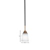 Toltec Lighting Paramount 1 - Light Pendant in  Matte Black/Brass with 4.5" Square White Muslin Shade - 2 of 2