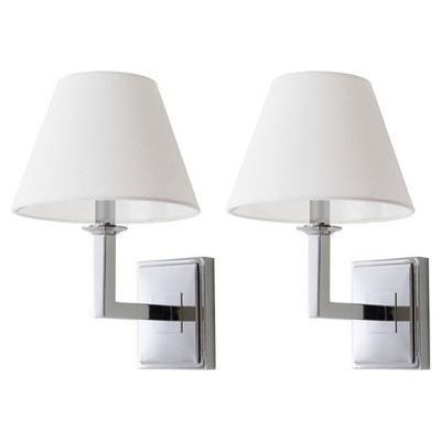 (Set of 2) 14.5" Pauline Wall Sconce Chrome - Safavieh