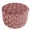 Sapphtopaz Modern Braided Ottoman with Velvet Upholstered Versatile Pouf Small Foot Stool Foam Shoe Bench for Living Room, Entryway - 2 of 4