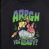 Women's - Spongebob Squarepants - Spongebob: The Search For Squarepants Arrgh You Ready Lightweight French Terry Wide Neck Long Sleeve Graphic Shirt - 2 of 4