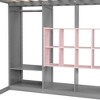 Sapphtopaz Wood Loft Bed with Wardrobe & Storage Cabinet,Versatile Bed Frame with Ladder & Guardrail,Space-Saving Bed for Adults&Teen - 3 of 4