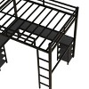TopComfy Beds Full Metal Loft Bed with Desk and Shelves with Ladder and Guardrails Sturdy Frame Furniture for Bedroom, Black, 73.62"*15.35"*4.72" - 3 of 4