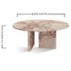 NicBex Natural Marble Small Coffee Table, Genuine Marble Round End Table, Stone Side Table for Living Room,17.7" Nightstand with Semi-Polished Surface - 4 of 4