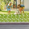 5 Panels Decorative Garden Fence Metal Wrought Iron Railings Fencing Outdoor Rustproof Landscape Border Animal Barrier - 3 of 4