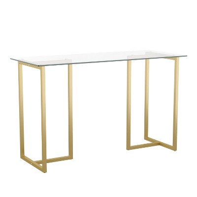 Home Office Glass Top Desk - Martha Stewart
