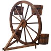 Grungis Wooden Planters Bed for Outdoor Plants,Wagon Flower Planter Pot Stand with Wheels for Garden Porch and Patio - 4 of 4