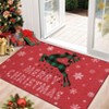 Christmas Deer Rugs for Entryway Plaid Deer Snowflakes Area Rug for Front Door Low Pile Throw Mat Indoor Living Room - 3 of 4