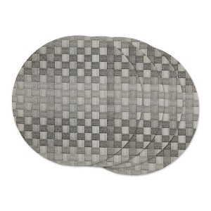 Design Imports Gray Basketweave Round Woven Placemat Set/4 - 1 of 4