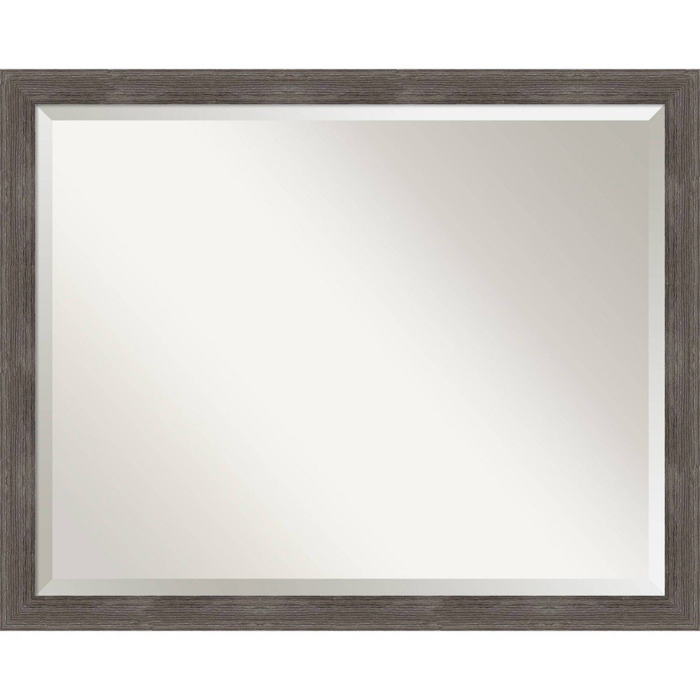 Photos - Wall Mirror 30" x 24" Pinstripe Lead Framed Bathroom Vanity  Gray - Amanti