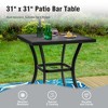 Captiva Designs 5pc Outdoor Bar Stool Sets with Square High Bar Table & Bar Swivel Chair with Armrest and Cushion - 2 of 4