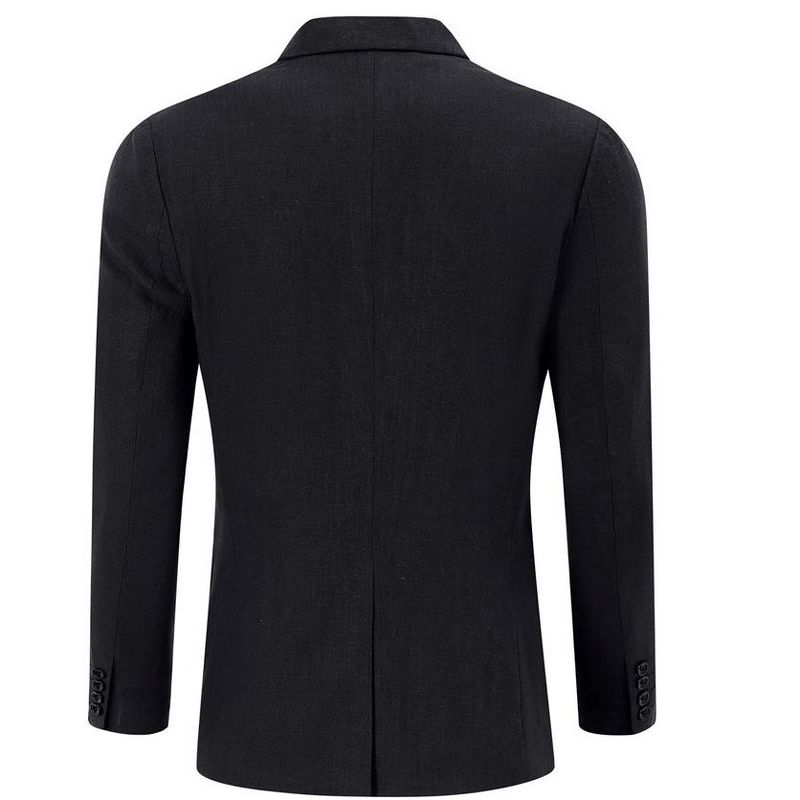 Men's Casual Sport Coat Lightweight Linen Blazer One Button Business Suit Jackets Stylish Daily Suits, 3 of 9