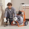 VEVOR Drain Cleaner Machine 75FT x 1/2 Inch, Auto Feed Sewer Snake Drain Auger on Wheels, Portable Drain Cleaning Machine, Gray - 2 of 4