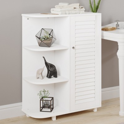 Costway Bathroom Corner Floor Cabinet Tall Bathroom Storage Cabinet W/  Shelves : Target