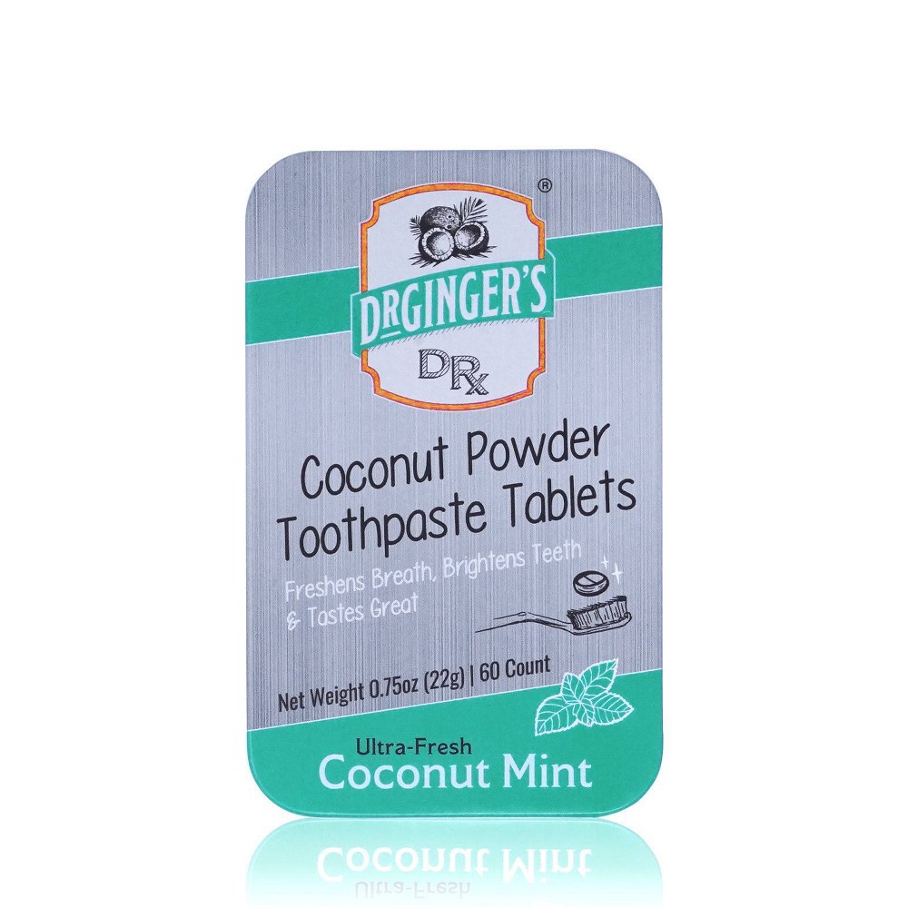 Photos - Toothpaste / Mouthwash Dr. Ginger's Coconut Toothpaste Tablets - Mint - 60ct