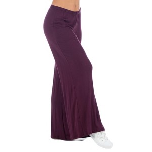 24seven Comfort Apparel Comfortable Solid Color Palazzo Lounge Pants - 1 of 3