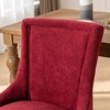 Okak Retro Dining Chairs Set of 2, Comfy Fabric Chairs with Thick Cushions, Kitchen Side Chairs with Solid Wood Legs Bronze Nail Head - 4 of 4