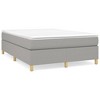 vidaXL Full Size Fabric Box Spring Bed Frame - Light Grey 76"x53.9"x13.8" - Modern Bedroom Furniture - 3 of 4