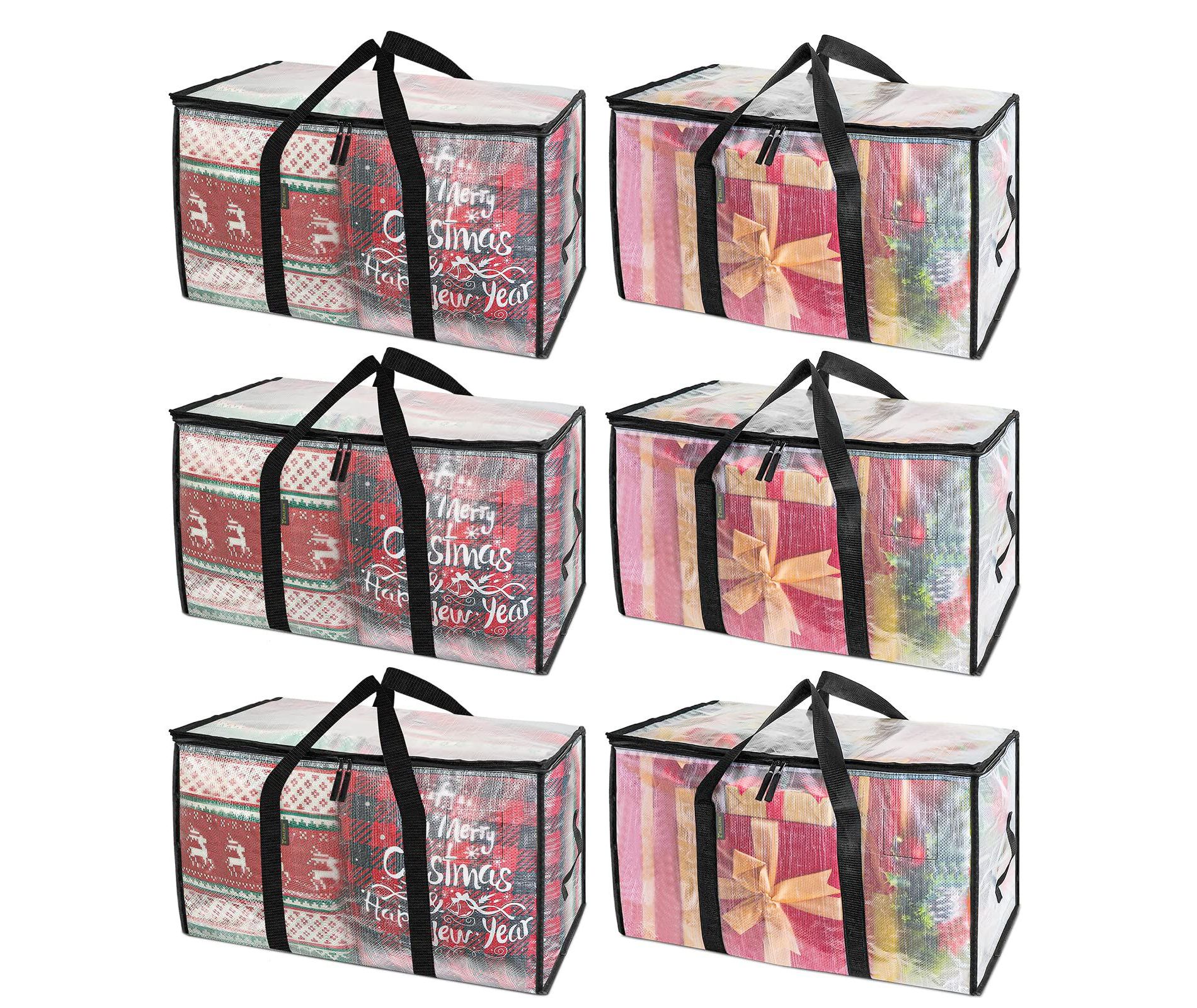 HOMLUX 6-Pack Oversized Heavy Duty Moving Bags Clothes Storage Tote,Clear