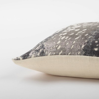 Gray Abstract Rectangular Cotton Decorative Pillow