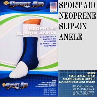 Sport Aid Neoprene Slip-On Ankle Small Blue