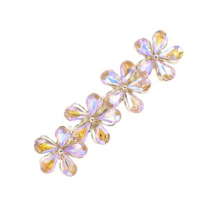 Unique Bargains Colorful Rhinestones French Barrette Hair Clips Purple 1 Pc - 1 of 4